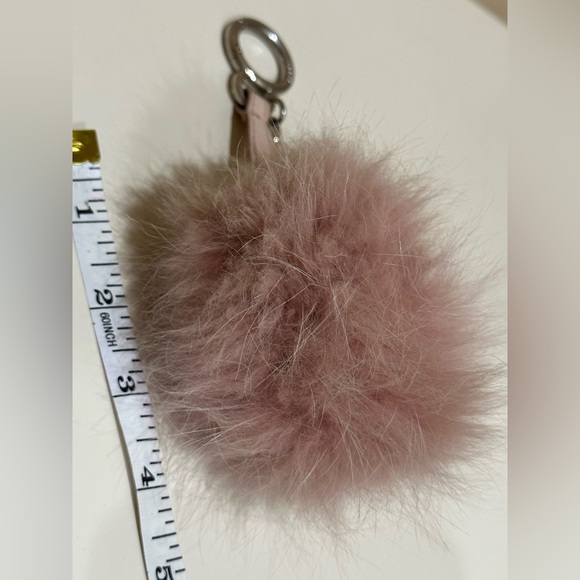 FENDI Pink Fox Fur Rabbit Fur Bag Charm Keychain - Picture 8 of 8